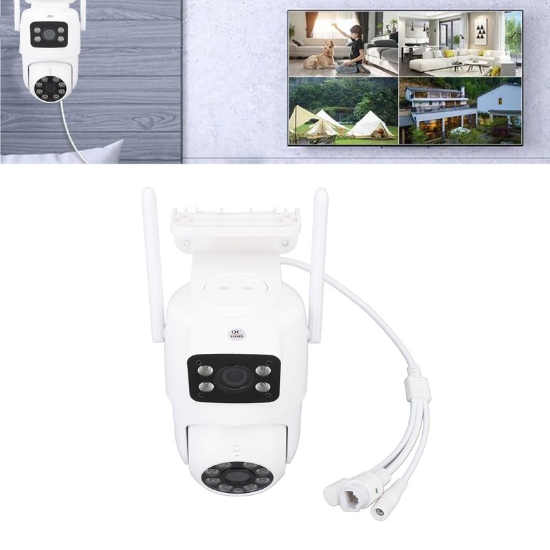 PTZ Security Camera WiFi Dual Lens 4MP Night Vision Motion