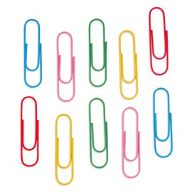ban.do Set of 10 Multicolored Jumbo Size Giant Coated Paper Clips for Work and Paper Organization, Assorted Colors