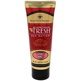 Honey House Naturals Bee Butter Tube Lotion Cream, Honey, 4 Ounce