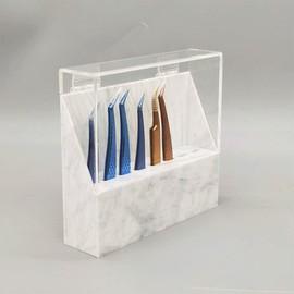 Generic 8 Holes Tweezers Holder, Acrylic Rack Storage Eyelash Extension Tools with Dust Cover Durable Tweezer Display Stand Holder Eyelash Extension Supplies Acrylic Display Stand Salon