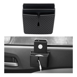 Dickno Multifunctional Car Storage Box - Carbon Fiber Cell Phone Holder, Auto Dashboard Pocket Organizer, Vehicle Interior Accessories for Storing Phone, Key, Coin