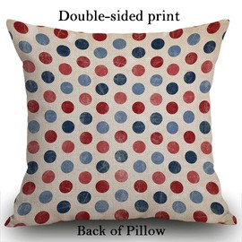 Smooffly Dot Cushion Cover Home Decorative Throw Pillow Cover Case Red and Blue Dots Pillow Cases for Women Men Boys Girls Sofa Bedroom Livingroom 18"x18",Red and Blue 45X45cm
