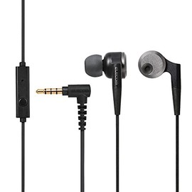 Elecom EHP-GB100MBK Stereo Earphones, Canal, 0.4 inches (10 mm), Driver and Mic, Heavy Bass, Black