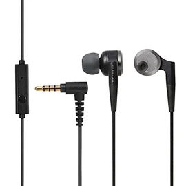 Elecom EHP-GB100MBK Stereo Earphones, Canal, 0.4 inches (10 mm), Driver and Mic, Heavy Bass, Black