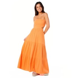 Rip Curl Women's Premium Surf Full Length Maxi Halter Dress-Removable Straps, Light Orange