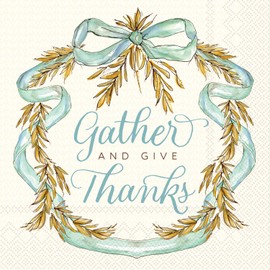 IHR Ideal Home Range Cocktail Napkins Disposable 3-Ply Paper Party Napkin Pack, 5" x 5", Whimsical Wheat, 20-Count