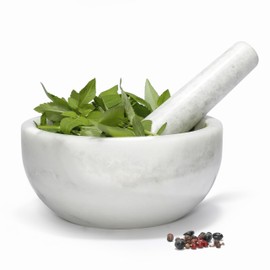 Koville African Natural Marble Mortar and Pestle Set, 7.1" Big Grinder Bowl for Guacamole, Salsa, Pill Crusher, Spice, Herb, Garlic, Nut, Heavy Duty Grinder for Kitchen(Namib Fantasy)