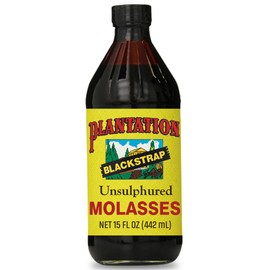 Plantation Blackstrap Molasses 15 oz Bottle – Unsulphured, Rich Robust Flavor for Baking, Cooking & Beverages; Natural Sweetener.