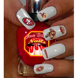 One Stop Nails Set of 56 San Francisco 49ers Clear Vinyl Peel'n'Stick Nail Decals CV-NF-SF1-56