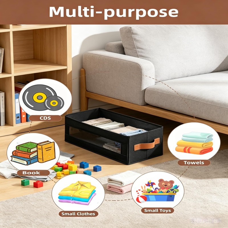 ANLIOTO CD Storage Box, CD Case Holder with Clear Window