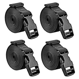 Premium Utility Straps with Quick Release Buckle Adjustable Short Nylon Lashing Straps for Backpack Tactical Lashings Camping Gear Sleeping Bag Mattress and More(Black 4Pcs/6.5ft)
