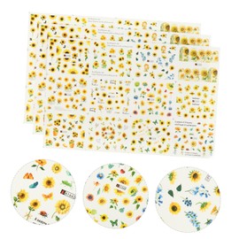 IWOWHERO 3 Sheets Sunflower Nail Art Stickers Nail Decals for Women DIY Design Decor for Salons and Home Use