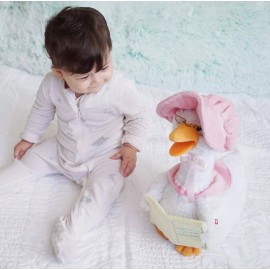 Cuddle Barn Peluche Ganso Parlante,con 7 Canciones De Cuna Color Rosa/Blanco