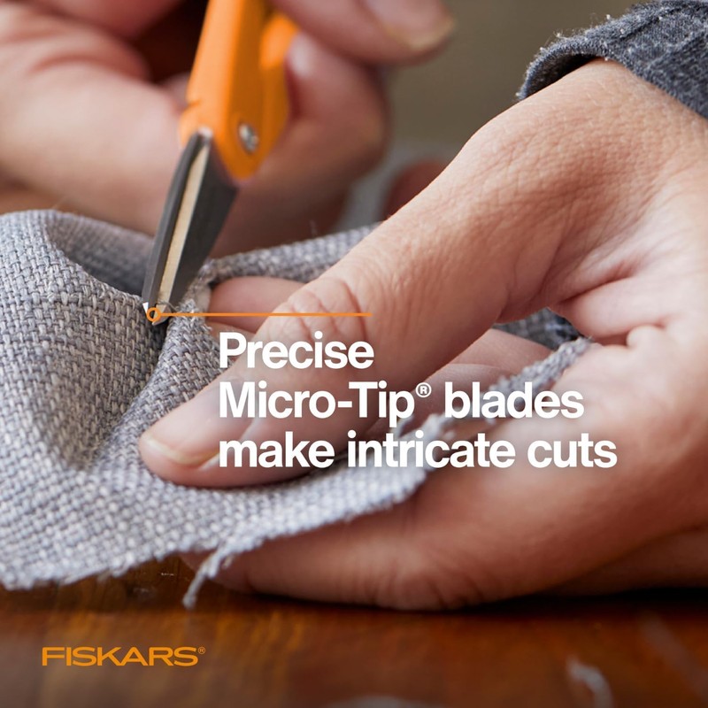 Fiskars Premier No. 5 Micro-Tip Orange-Handled Fabric Scissors - Double