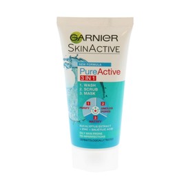 Garnier Pure Active 3-in-1 Wash, Scrub & Mask