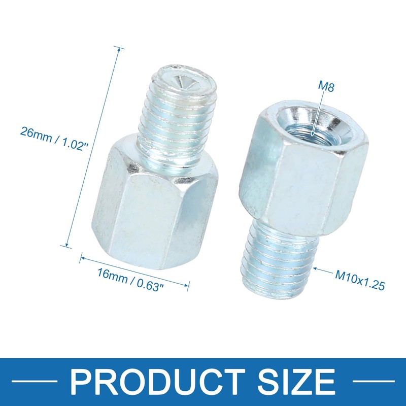 A ABSOPRO Motorcycle 8mm RH to 10mm RH Rearview Mirrors