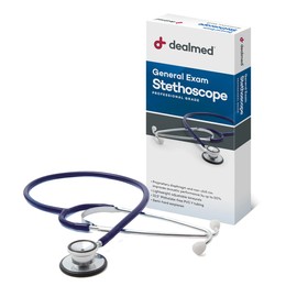 Dealmed General Exam Stethoscope - Dual-Head Medical Stethoscope, Lightweight, 32 in Tubing, Navy
