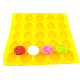 Flexible Molds - Swirl (25 cavity) - Cream Cheese Mint Molds - Candy Melts - Fondant - Caramels - Soft Candy Molds