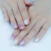 Sun&Beam Nails Handmade Nail Tips Short Round Pink White Gold