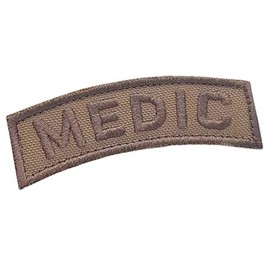 LEGEEON Tan Medic Shoulder Tab Coyote Brown EMS Combat Paramedic Army Morale Tactical Touch Fastener Patch