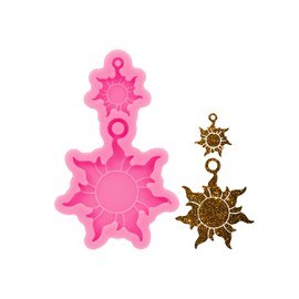 Silicone Resin Mold Sun Flower Shape Keychain Resin Mold Expoy Resin Casting Mold for Jewelry and Pendant Making Ideal Gift Cute Necklace Crafts Making