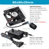 GDSTIME 80 mm Computer Fan with AC Plug 220 V