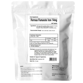 UKHealthHouse Iron Tablets 14mg | High Strength Ferrous Fumarate Iron Food Supplement for Energy, Tiredness, Red Blood Cell & Pregnancy Care | Suitable for Men & Women | 240 Tablets