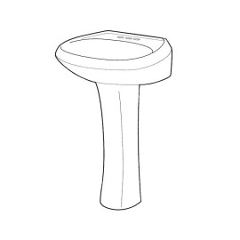 Gerber 29-842 Maxwell Petite Pedestal Bathroom Sink, 3-Hole, 4 Centers, White