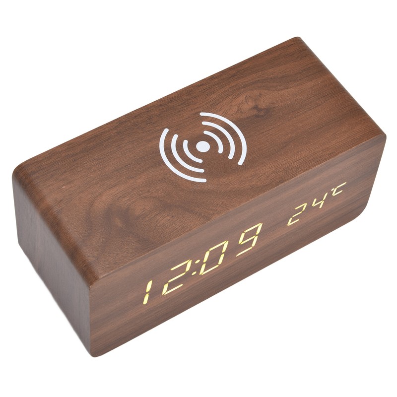 Digital Alarm Clock Wireless Charging Automatic Temperature Detection Safe Stable