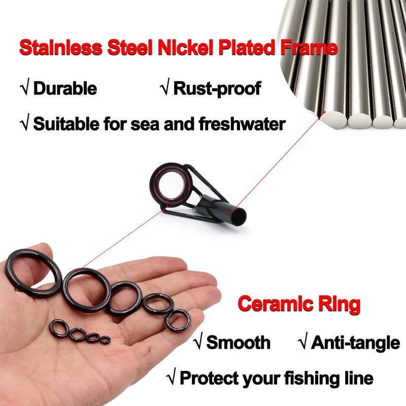9KM DWLIFE 20pcs Rod Tip Eye Repair Kit with Glue
