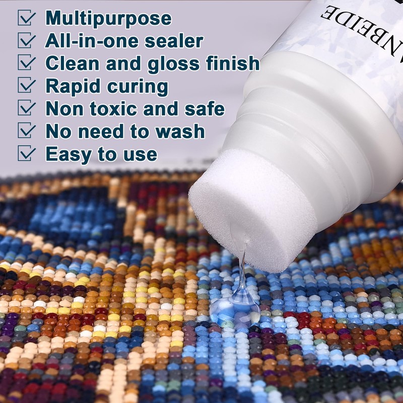 LANBEIDE Diamond Painting Sealer, 5D Diamond Painting Glue Permanent Hold