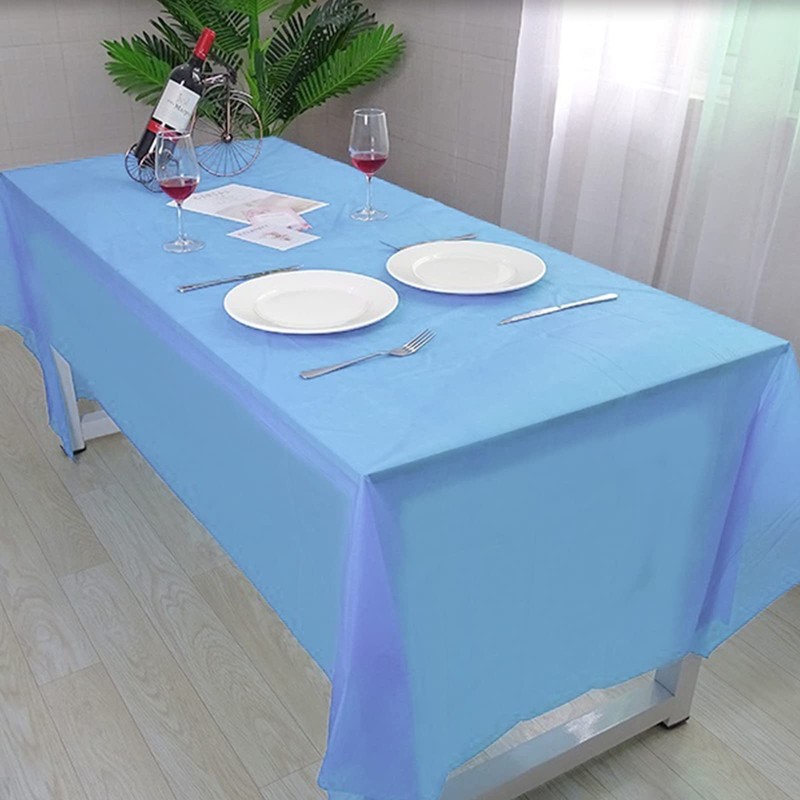 2Pcs 137*274cm Disposable Pastel Blue Table Cloth Table Covers,Easter Party
