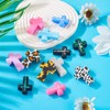 Beadthoven 12pcs Cross Silicone Focal Beads for Pens Leopard Printed
