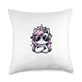 Cute Kawaii Unicorn Birthday Big Brother Boys Tees Cute Kawaii Unicorn Birthday Big Brother Boys Throw Pillow, 18x18, Multicolor