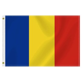 2×3 FT Romania Flag,Medium 60×90 CM Romanian Outdoor Banner,100D Decor,Doube Side Printing For Patio Garden With Brass Gromment