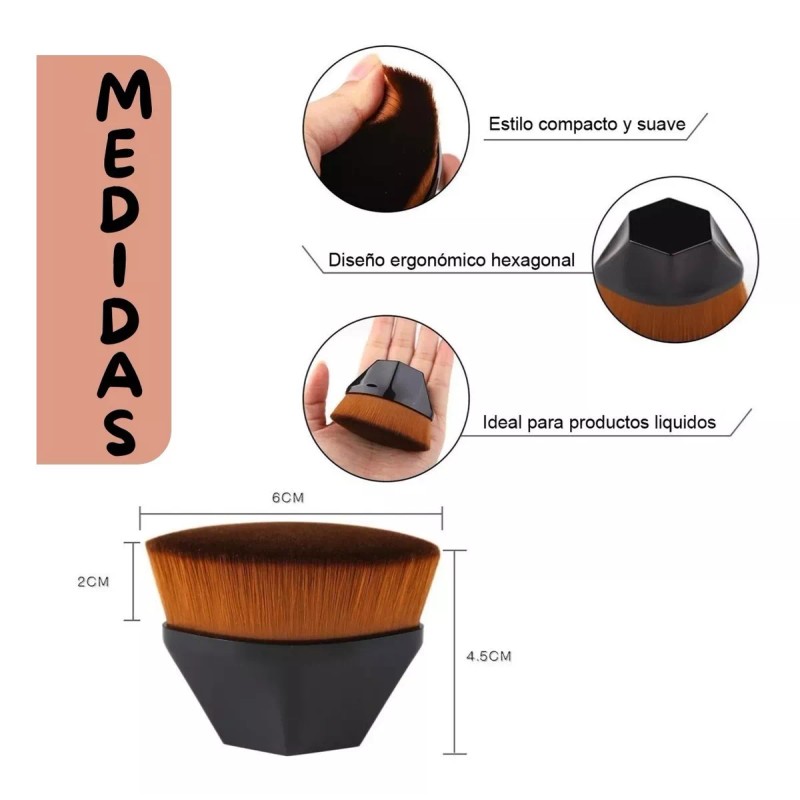 Universo en Linea Set 3 Brocha Maquillaje Base Corrector Polvo