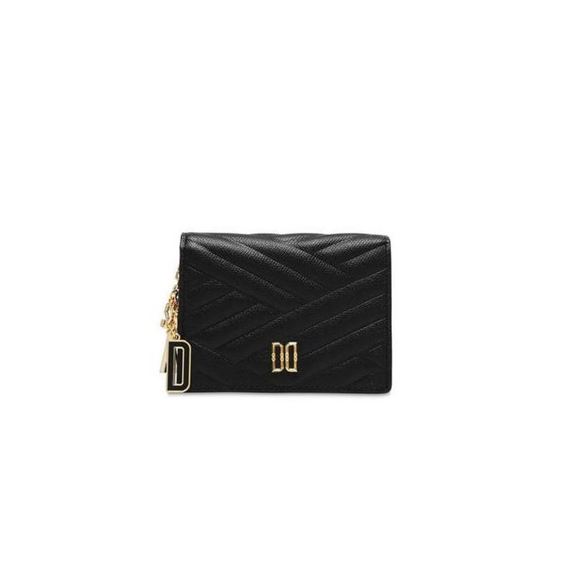 Daks (신세계강남점)블랙 퀼팅 로고 참장식 반지갑 DCWA9F218 (Shinsegae Gangnam) Black