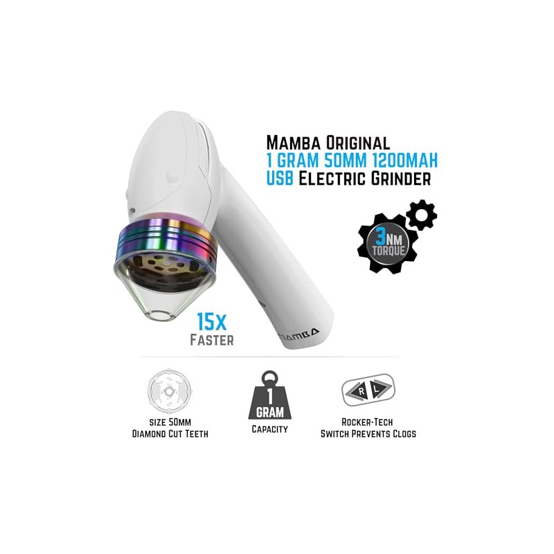 Mamba V2 1g Molinillo de especias eléctrico portátil Blanco. Molinillo