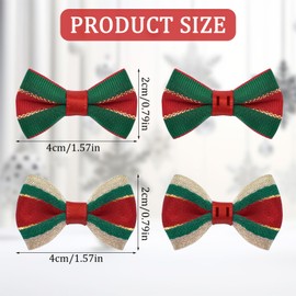 WANDIC Christmas Decorative Polyester Bow, 100 Pcs Mini Satin Ribbon Bowknot Twist Tie Bows Premade Bows for Wedding Favors Decor Wrap DIY Craft