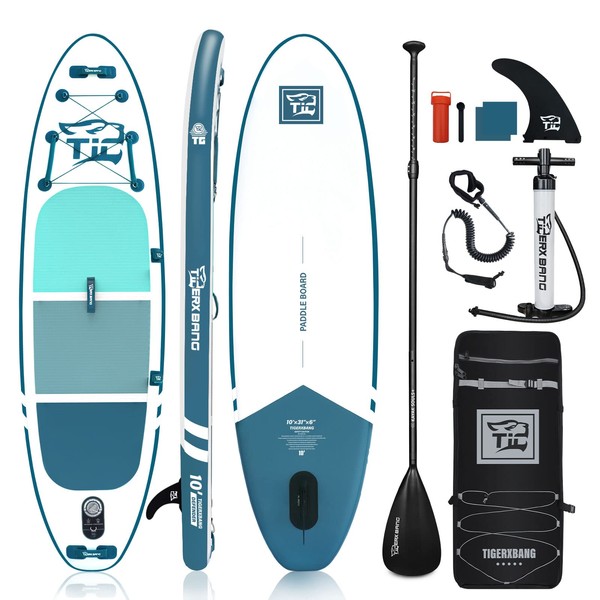 TIGERXBANG Inflatable Stand Up Paddle Boards with Premium SUP Board Accessories, Allround Paddle Boards for Adults/Kids,Defender Collection Blue