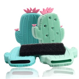 Healvian 3pcs Shower Brush Bristle Back Scrubber Bath Brush Body Exfoliator Soft Massaging Bristles