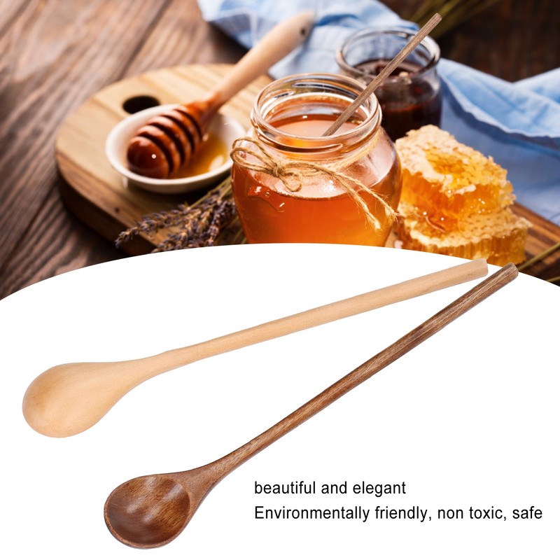 8 Pcs Wooden Spoon Beech Wood Safe Environmentally Friendly Wooden