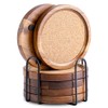 WLWNWFT Wood Cork Coasters for Drinks Absorbent with Holder, WLWNWFT