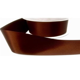 Double Sided Satin Ribbon Size 15mm x 10 Meters, Many Colours, Wedding Favours Decorative Easter Christmas (Brown)