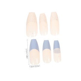 WOONEKY 1set Press Nails for Women Sea Salt Color Fake Nails for Teen Girls Manicure Supplies Easy Application for Parties and Everyday Wear