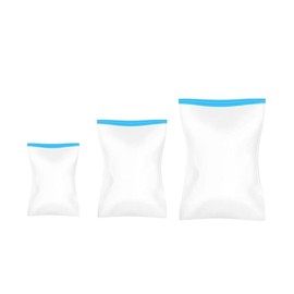 MIXNEX 3-Pack Hand-Roll Vacuum Storage Bags – Travel Space Saver Bags No Pump Needed – 50x70cm, 40x60cm, 35x50cm – Transparent, Reusable Compression Bags for Clothes, Luggage, Suitcase