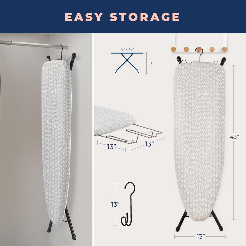 Ironing Board with Iron Rest, Iron Board with 3 Layers