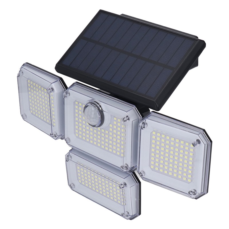 Solar Outdoor Street Light 4 Rotating Head Flexible Foldable IP64