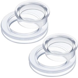 PurYupearl 2Pcs Clear Silicone Umbrella Hole Ring Plug and Cap Set for Glass Outdoors Patio Table Deck Yard 2 Inch Patio Table Umbrella Hole Ring and Cap Set Clear Patio Table Umbrellas and Shade