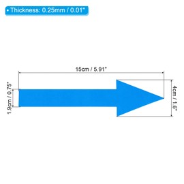 PATIKIL 6"x2" Arrow Sticker, 12 Pack PVC Removable Self Adhesive Waterproof Floor Decal Wall Marking Arrow Sign for Road Instructions, Blue